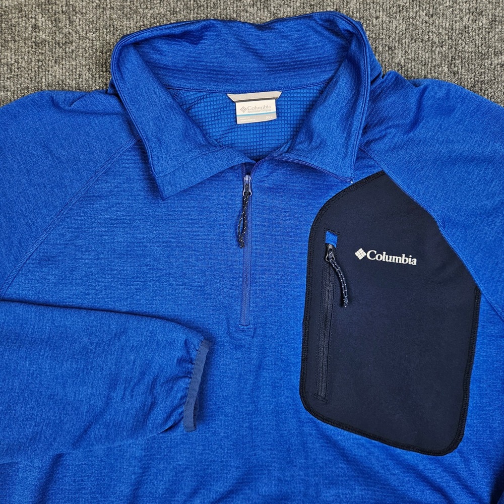 Columbia Single Canyon Half Zip Fleece Pullover Men's XXL Blue Gorpcore Hiking